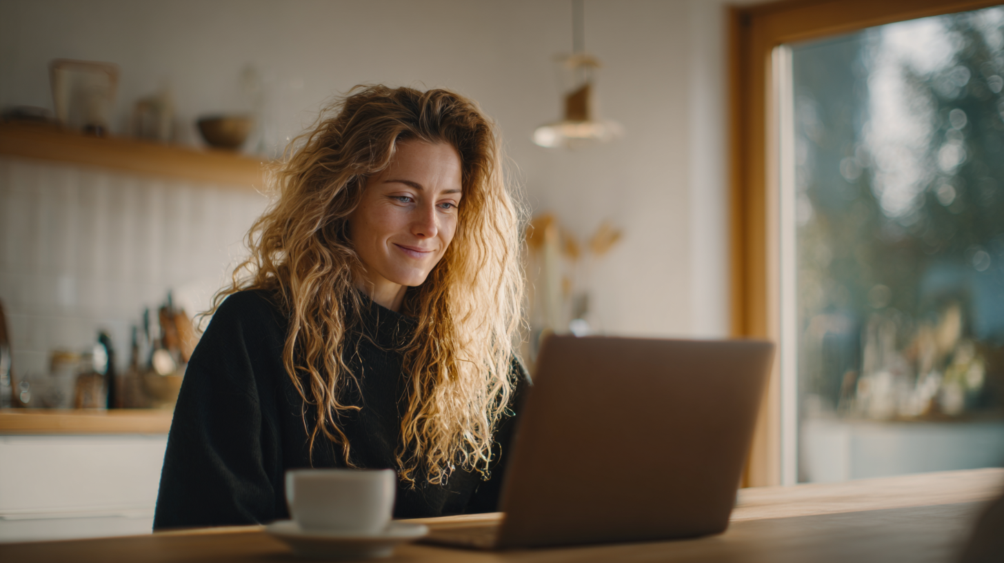 Vrouw bekijkt haar woninganalyse rapport